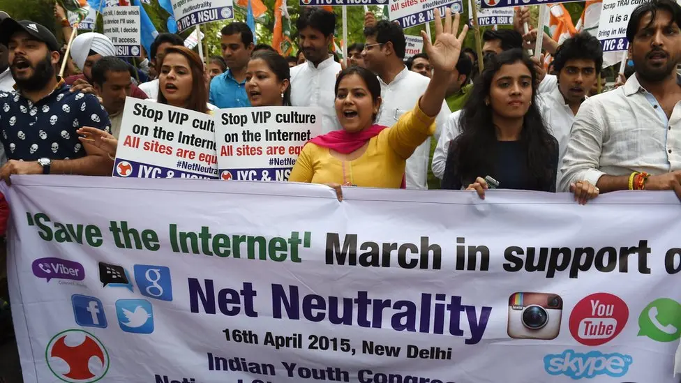 2015 net neutrality protests in India against 'Facebook free basics'